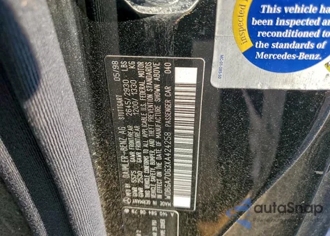 1999 Mercedes-Benz Cl 500 z USA, uszkodzony, nr VIN WDBGA70G3XA424258